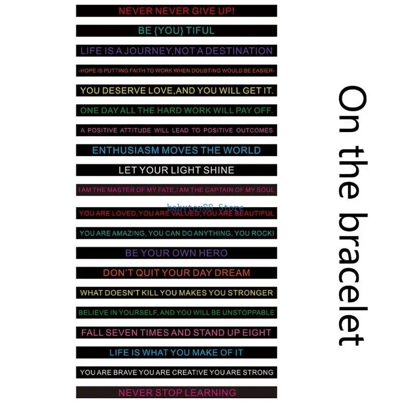 Y4UD 20 Pieces กำไลซิลิโคนที่สร้างแรงบันดาลใจพร้อมคำพูดที่สร้างแรงบันดาลใจสายรัดข้อมือหลายสีสำหรับเด็กและผู้ใหญ่