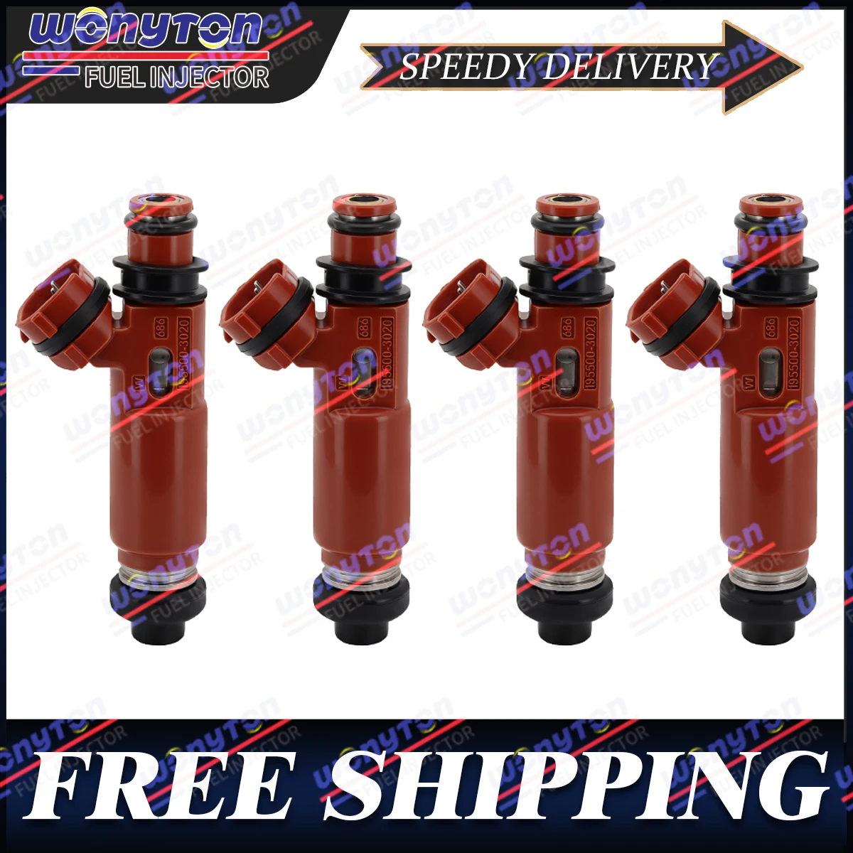 4Pcs Fuel Injectors Nozzle 195500-3020 For Mazda 323 Demio MK8 1.3L