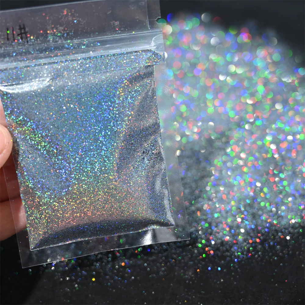 5g Laser Holographic Bulk Glitter Nail Shining Sparkly Pigment Loose Fine Glitter Reflective Gel Polish Accessories Nail Powder