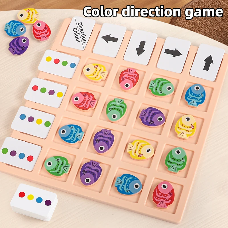 Gowinbaby Wooden Montessori Toys for Kids, Logical Thinking Training, Color & Direction Cognition, Educational Battle Board Game