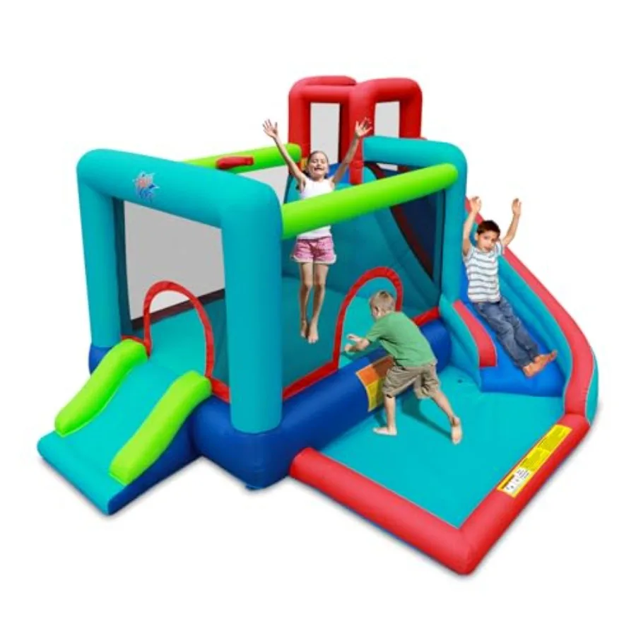 

Надувной батут Action Air Bounce House с вентилятором для использования в помещении и на улице, надувной замок с горкой, большая игровая зона