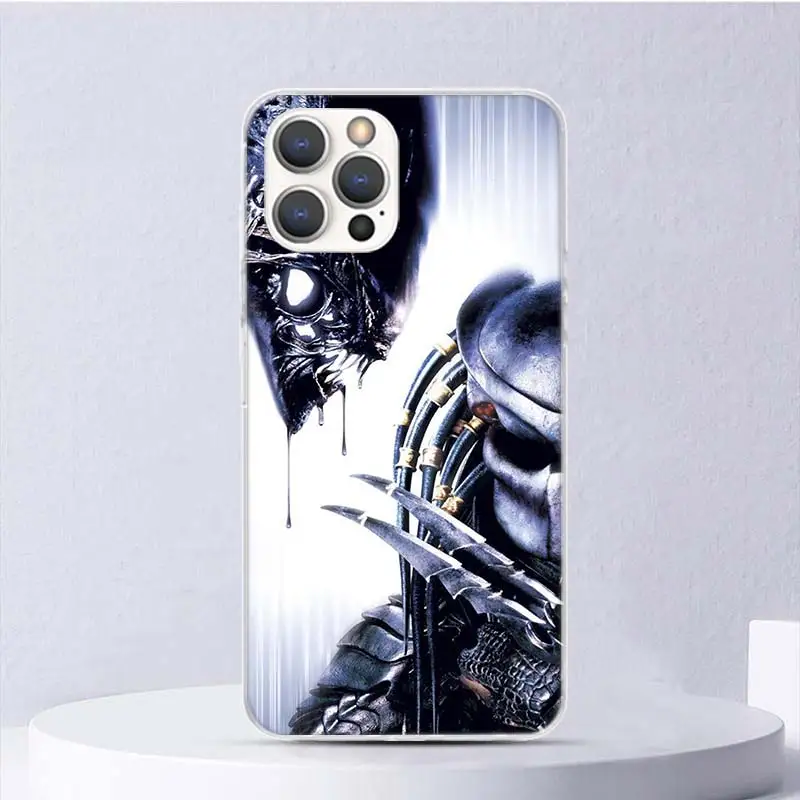 Alien Vs Predator Painted Soft Case For iPhone 16 15 Plus 11 12 13 Mini 14 Pro Max Apple Phone Cover X XS XR SE 7 8 SE Coque 11 