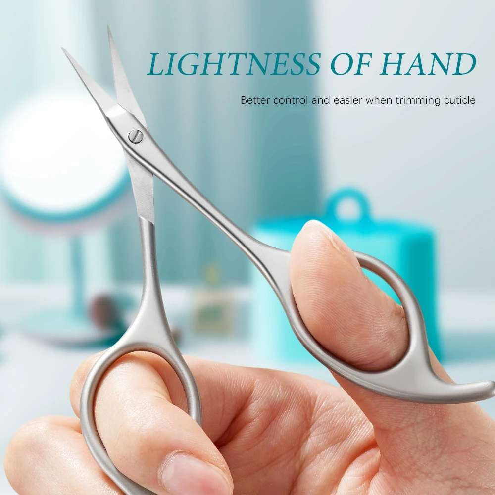 湾曲したキューティクルはさみ マニキュアツール ネイルキューティクルトリマー ステンレス鋼の爪はさみ キューティクルケアカッター 小さなはさみ