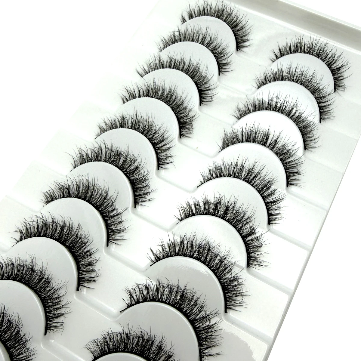 10 Par Puszystych Sztucznych Rzęs z Imitacji Norek Ręcznie Robione Sztuczne Rzęsy Naturalny Makijaż Nude Symulacja Krzyżowe Niezgrabne Rzęsy 3D Kręcone