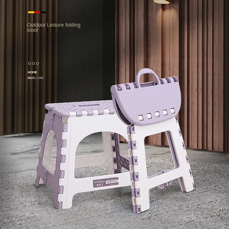 Multifunctional Portable Plastic Folding Stool Outdoor Hiking Fishing Foldable Stool Chair Colorful Children's Stool Stepstool