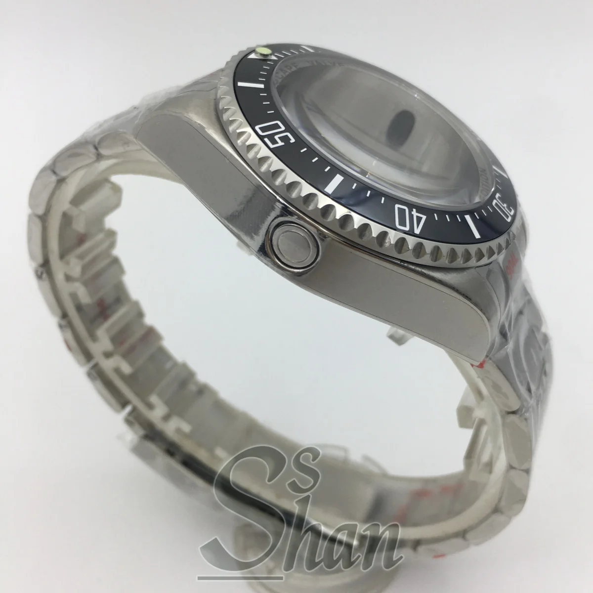 Caixa de mergulho 10ATM 43mm caixa de vidro safira com NH35 NH36 NH38 NH34 GMT ETA 2824 PT5000 pulseira de aço inoxidável moldura de 120 clique