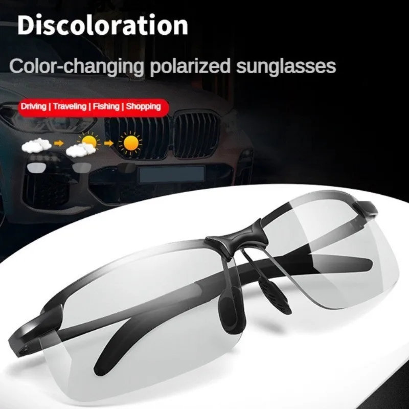 1pcs Men's Photochromic Driving Glasses High-quality Glasses Suitable for Driving Traveling Fishing Sunglasses