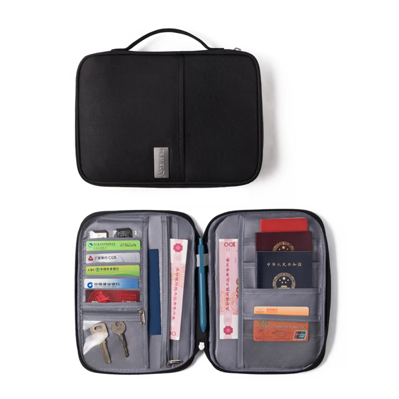 2024 Women Multi-Function Waterproof Travel Passport Holder Cover Case Pink Bag Family Document Organizer Travel Accessories Bag
