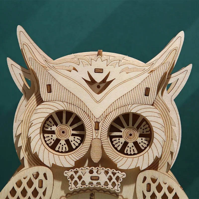 3D Puzzle Wood Kit Adults Wooden Model Kit Owl Desk Standing Clock Wooden Home Decoration Handmade Toys Birthday Gift For Teens