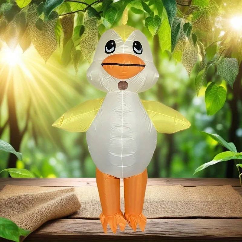 زي البطة الصفراء الرائع القابل للنفخ مثالي لعروض الحفلات والمتعة الخارجية ومناسب لجميع الأعمار