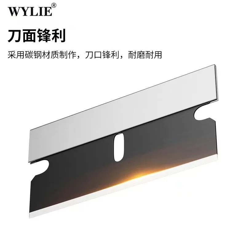 100PCS/box WYLIE WL-009 Black Single Edge Blade For Phone Middle Frame Cover Rear Glass Scraping Pry Repair Tool