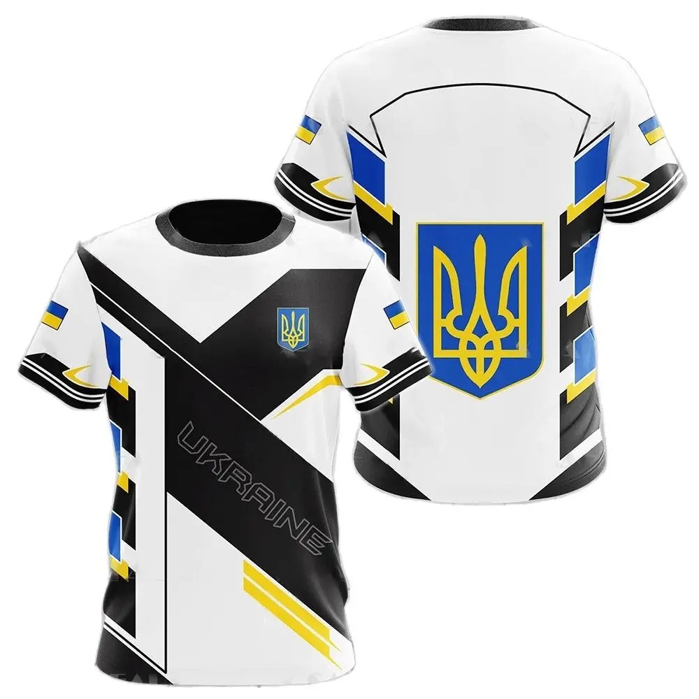 New Ukraine Flag Camo printed 3D T-shirt Summer Ukrainian Veterans Training Clothes Personality Teenage Short sleeved O-neck Top