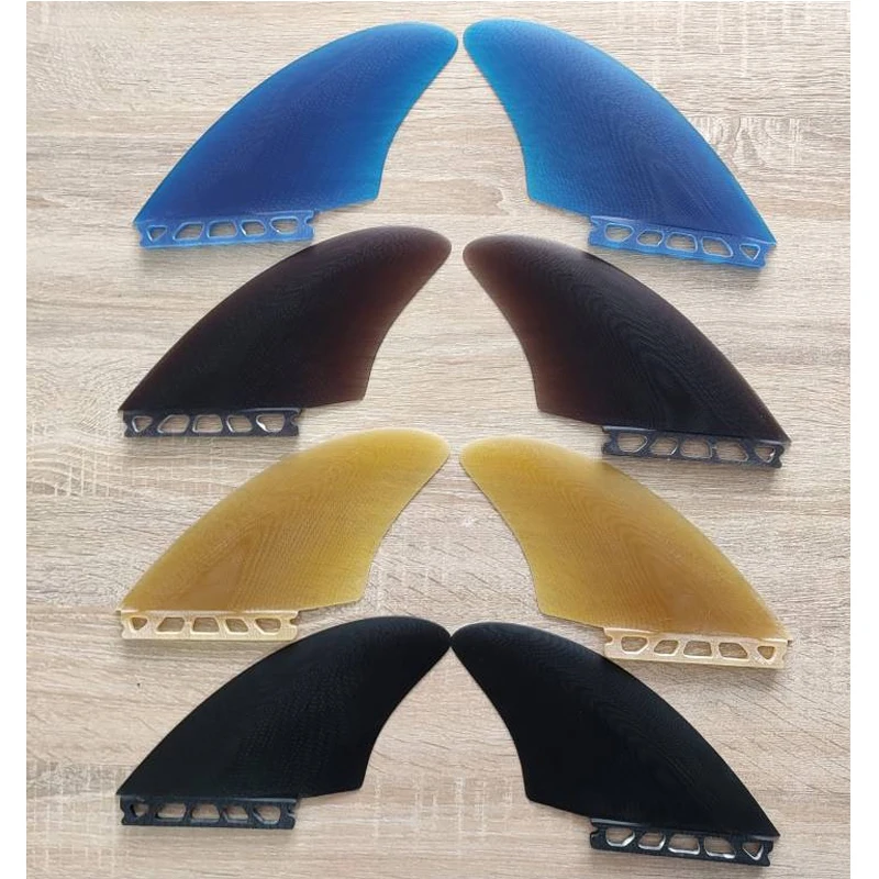 Waterplay Surfing 3D Printing Fiberglass Surf Fins Honeycomb Twin Fins Keel Wooden Double Tab / Single Tab Bamboo Surfboard Fins