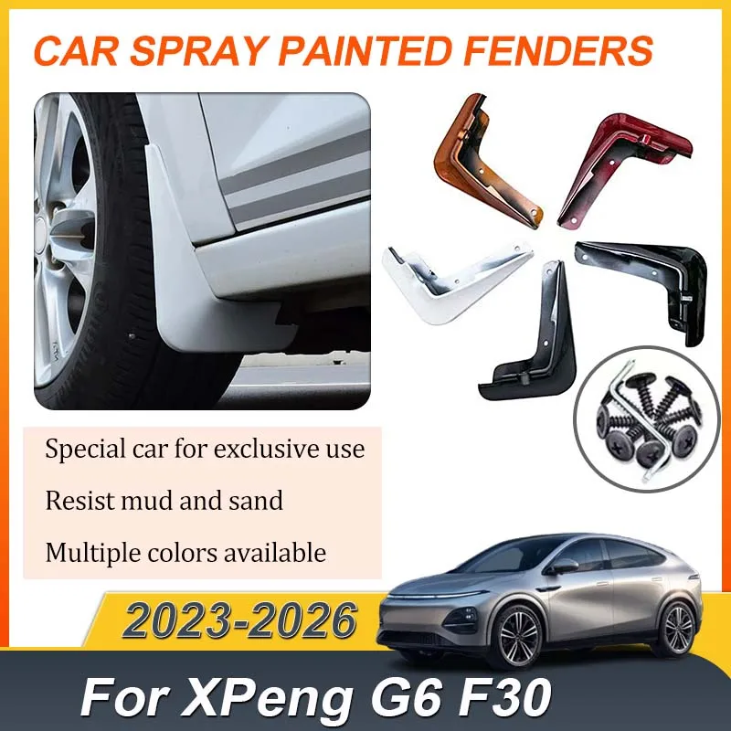 

4PCS Painted Muds For XPeng G6 Accessories 2023-2026 Spray Baking Mud Flaps Front Rear Fenders Protect MudGuards Car Accessories
