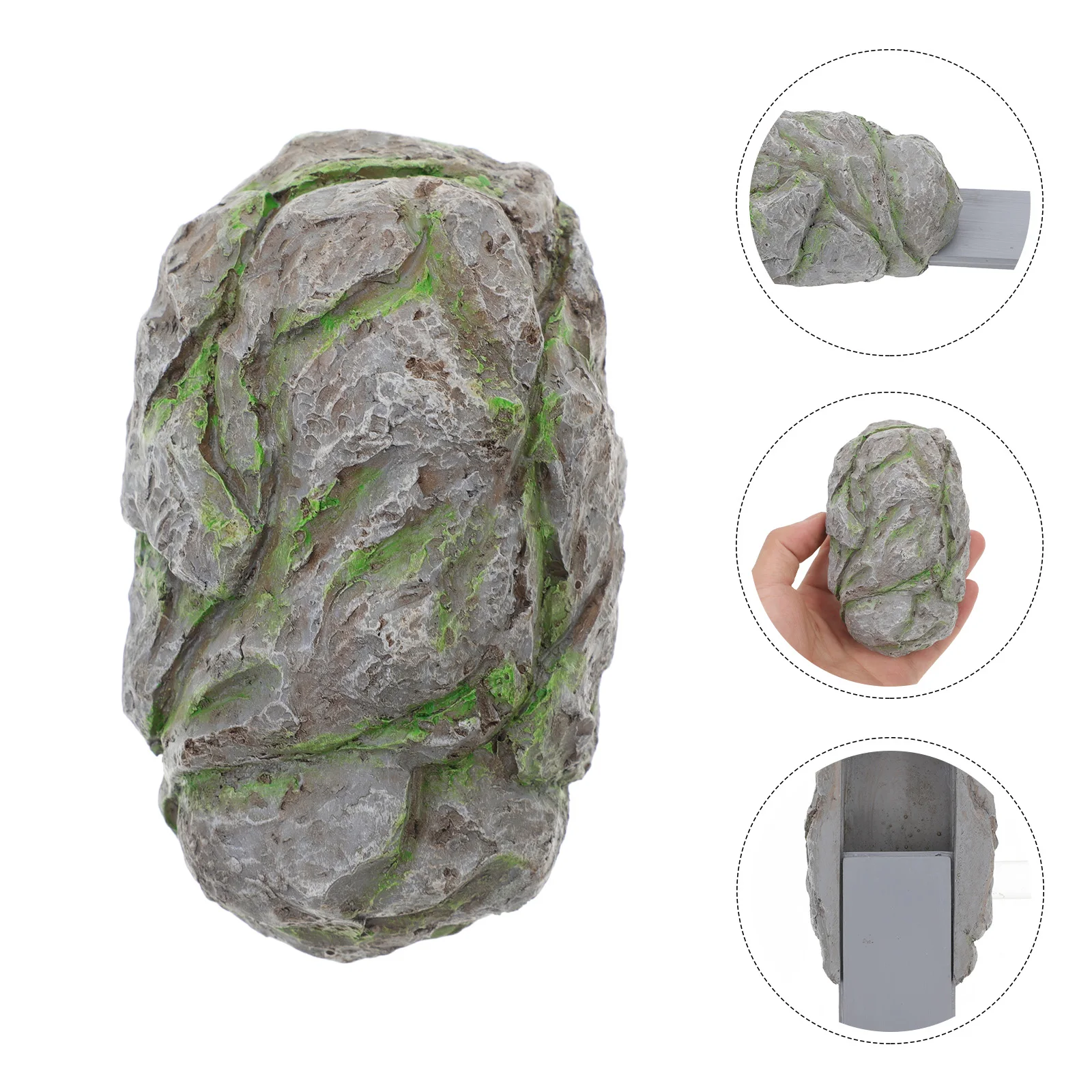 

Stone Texture Holder Outdoor Fake Rock Resin Decorative Garden Rocks Hidden Hider House Yard Storage Box Simulated Appearance