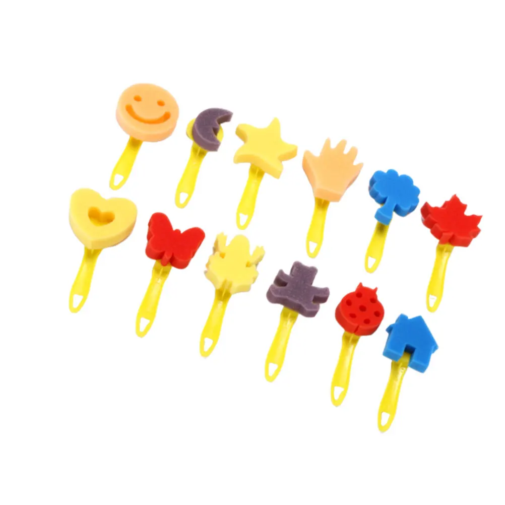 

12 Pcs/Set Painted Painting Sponge Brush Child Stamps for Kids Childrens Sponges