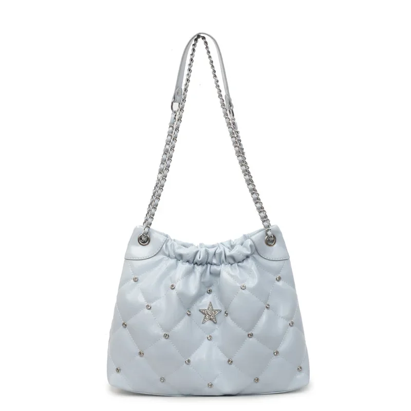 

2025 Luxury Quilted Crossbody Bag for Women, High-Waist Silhouette with Statement Chain Strap, Spring Summer Must-Have
