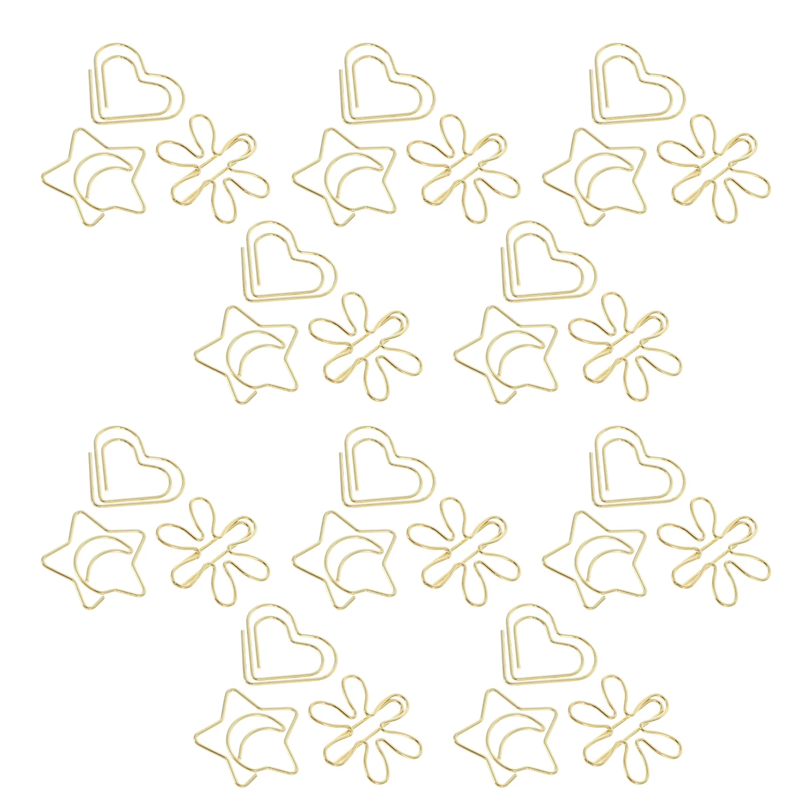 

30 Pcs Creative Paper Clip Heart-shaped Office Clips Metal Paperclips Cute ing
