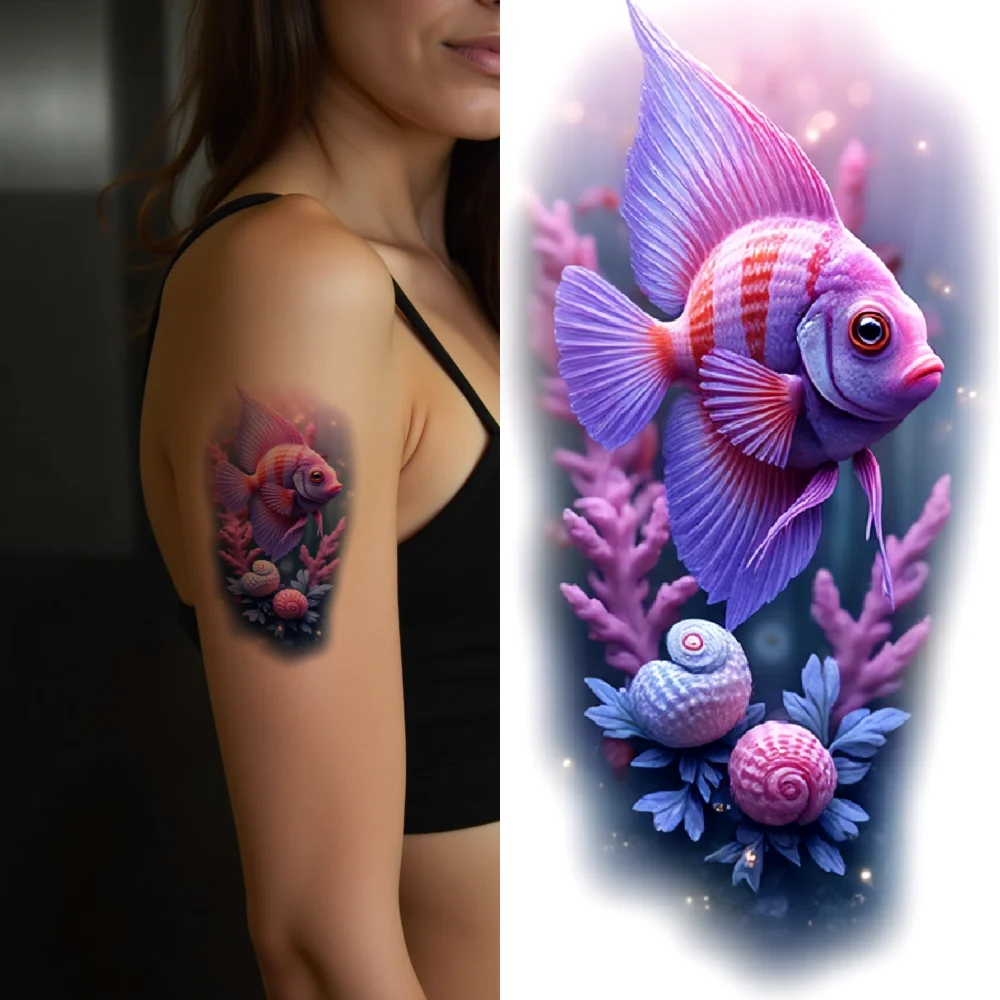 

12pcs Temporary Tattoo Realistic Temporary Tattoos Robot Dragon Coral For Shoulders Men Women