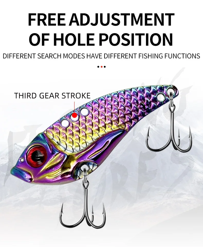 ShareShark Angelköder Blade Bait Metall-VIB-Köder für Barsch, Zander, Forelle – für Süß- und Salzwasserfischen, Metall-Hardbaits – Detail 4