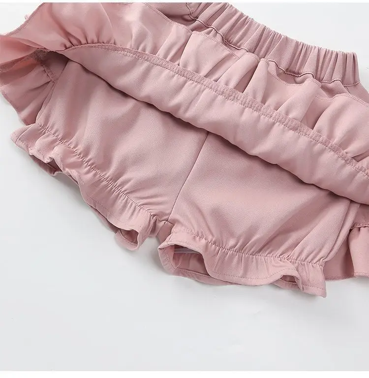 Sommer-Mädchenrock mit Volants, Einfarbig mit Elastischem Bund, Hochwertiger Plisseerock im Preppy-Stil für Junge Mädchen, Tanzrock – Detail 6