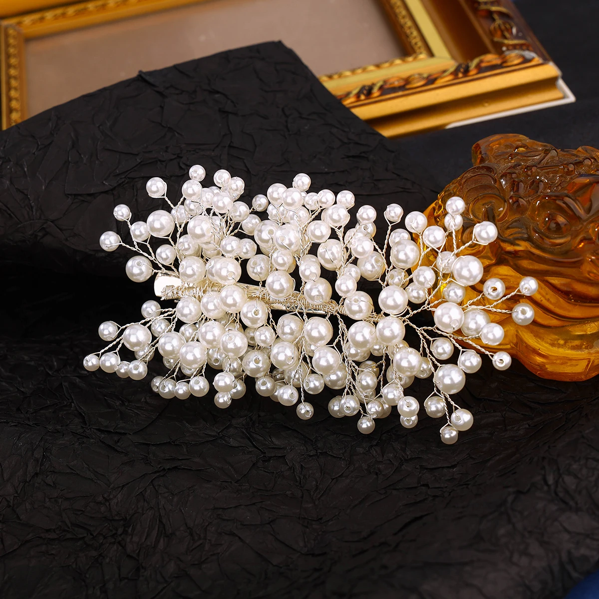 Horquillas de boda de perlas delicadas, tiaras hechas a mano para novia y damas, accesorios de boda