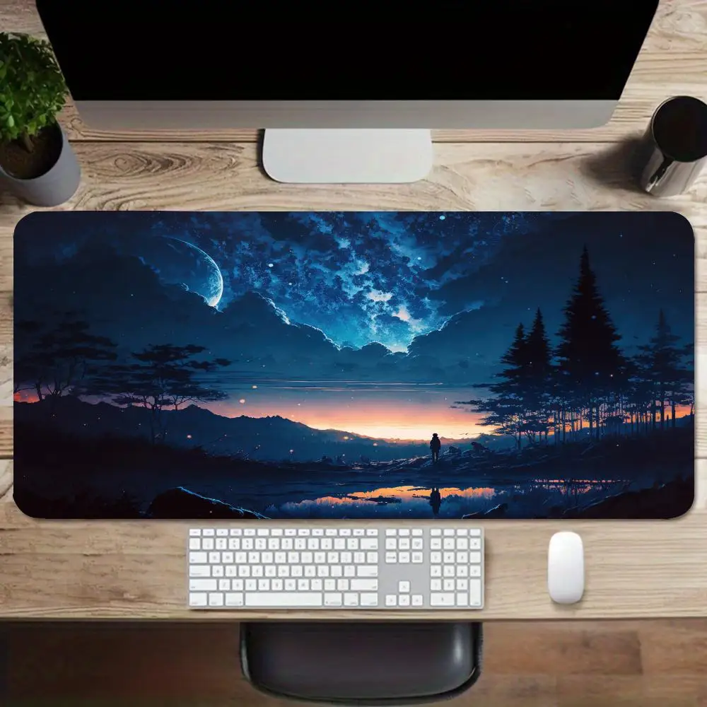 

XXL Large Size Gaming Mouse Pad, Starlit Night Sky Design Mouse Pad, Rubber Stitched Edge, Suitable for Office and Home Use