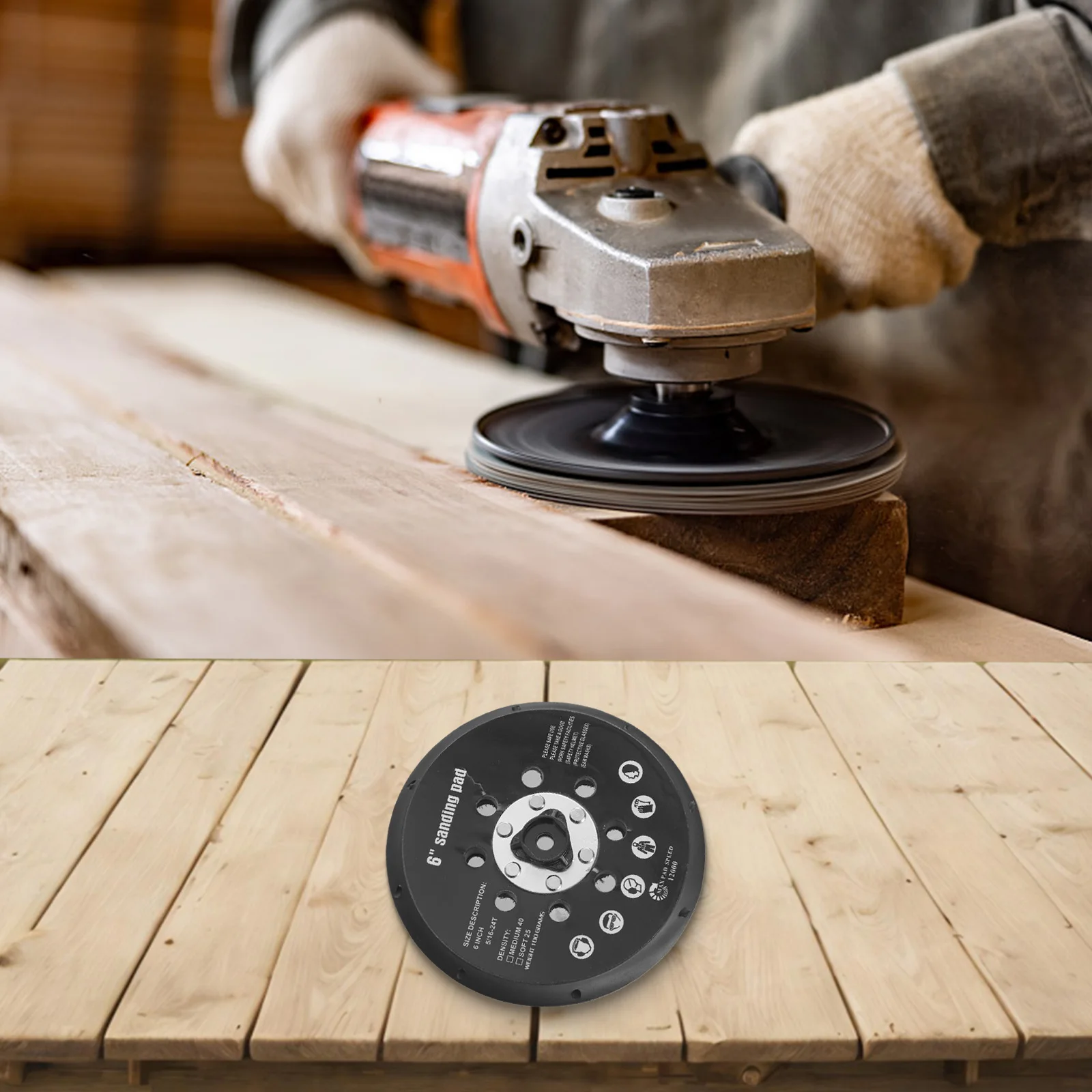 

For Dust Removal 148mm Sander Backing Pad Good Ventilation Highly Effective Dust Removal Max Pad Speed 12000 RPM
