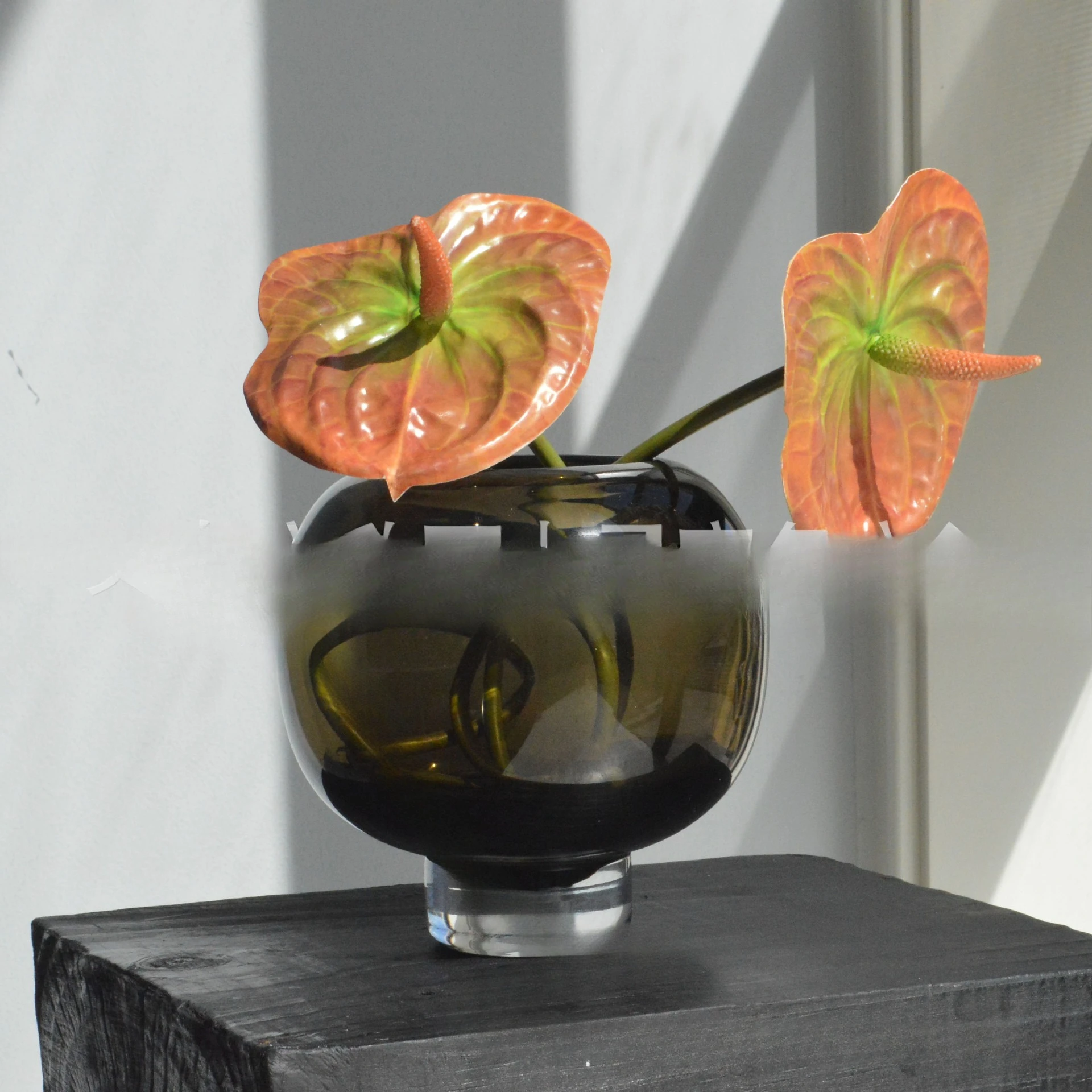 Ornamento de combinação de placa de frutas de vidro de luxo leve simples, designer de alta qualidade de vaso marrom, desktop de restaurante convidado geométrico