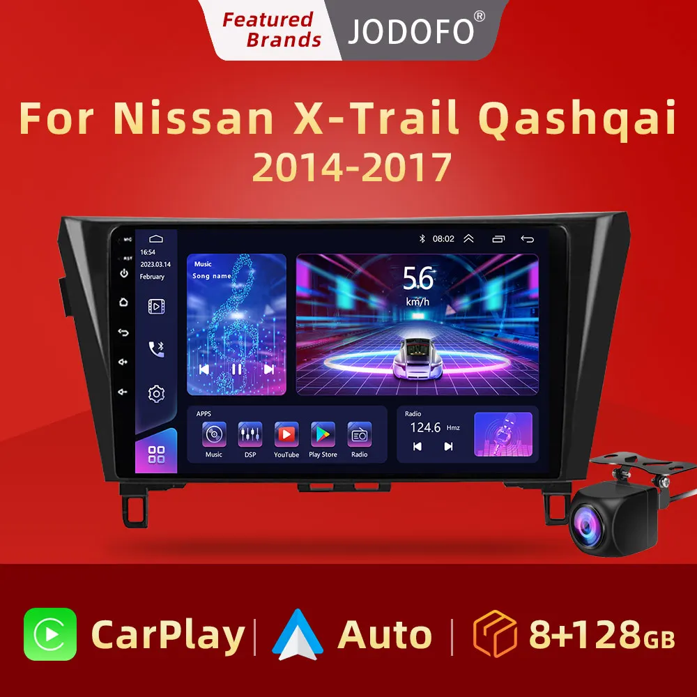 

Jodofo Car radio For Nissan X-Trail Qashqai J11 2 2014-2017 Carplay Android auto Qualcomm Car stereo Multimedia player DSP 36EQ