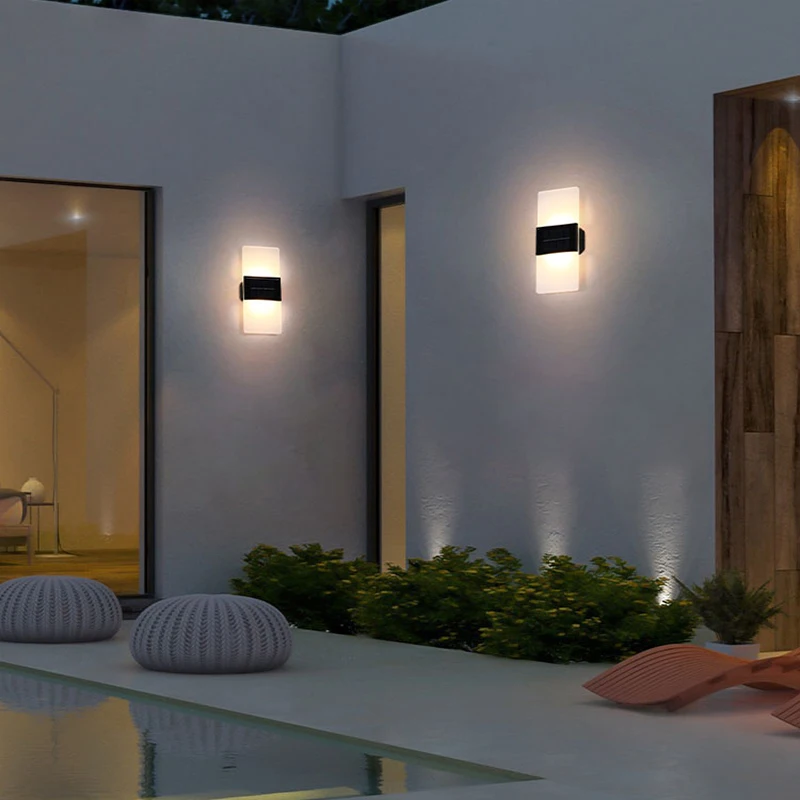 Lampada da parete a LED solare per esterni Villa impermeabile semplice decorazione moderna parete esterna balcone corridoio terrazza luce lampada