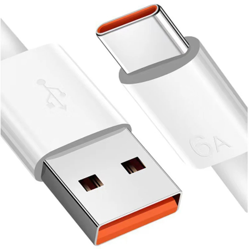 6A Super Fast Charging Data Cable Suitable for Huawei Xiaomi Honor TYPE C Flash Charging Orange Mobile Phone 66W Charging Cable image 4