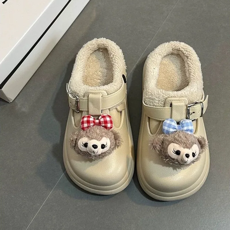 Cute Cartoon Shellie May Female Autumn Winter Cotton Slippers New Kawaii Design Warm Home Shoes Korean Version Simple Slippers ﻿