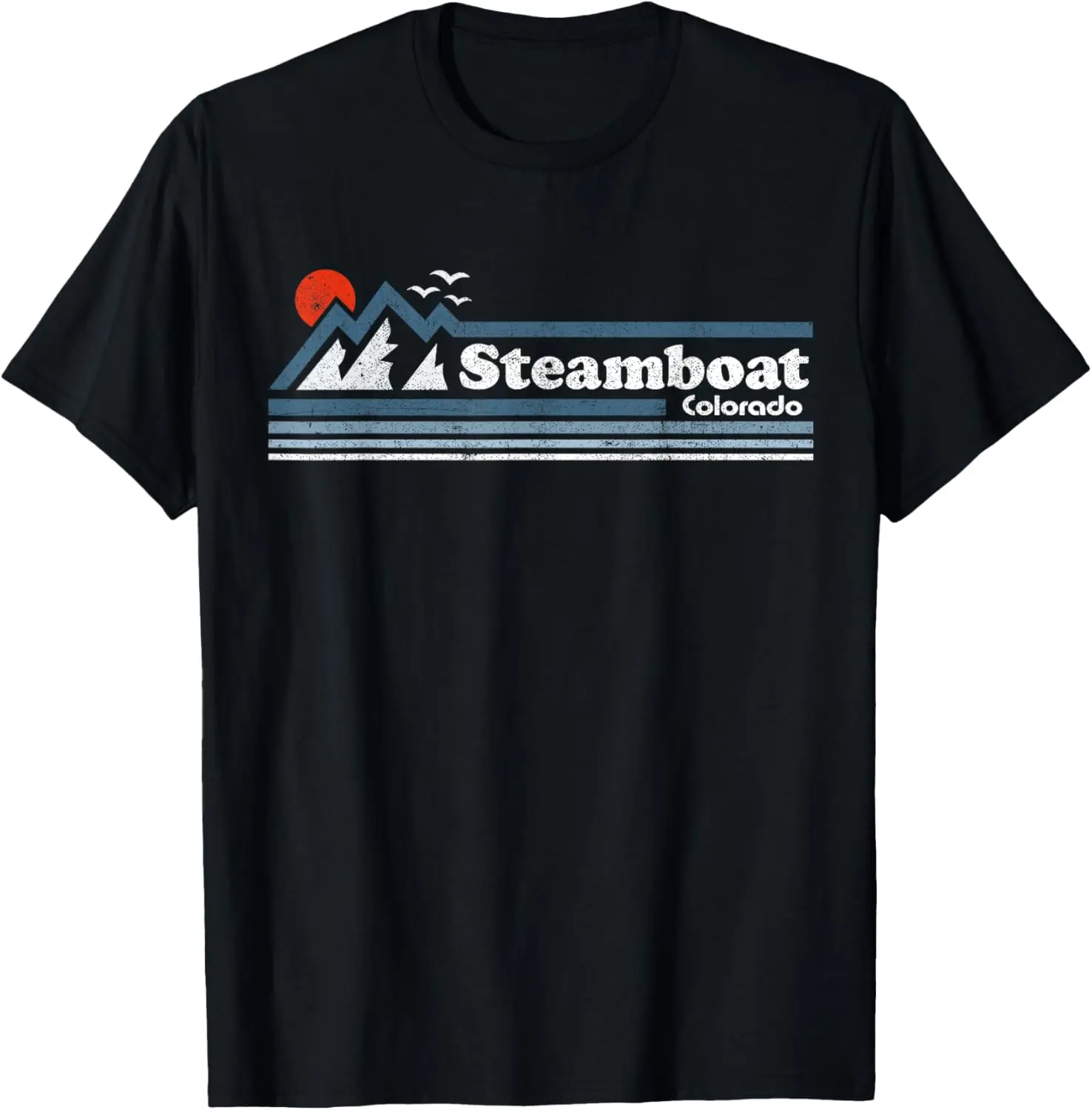 Retro Steamboat Colorado Ski Mountain 70's Vintage Souvenir T-Shirt