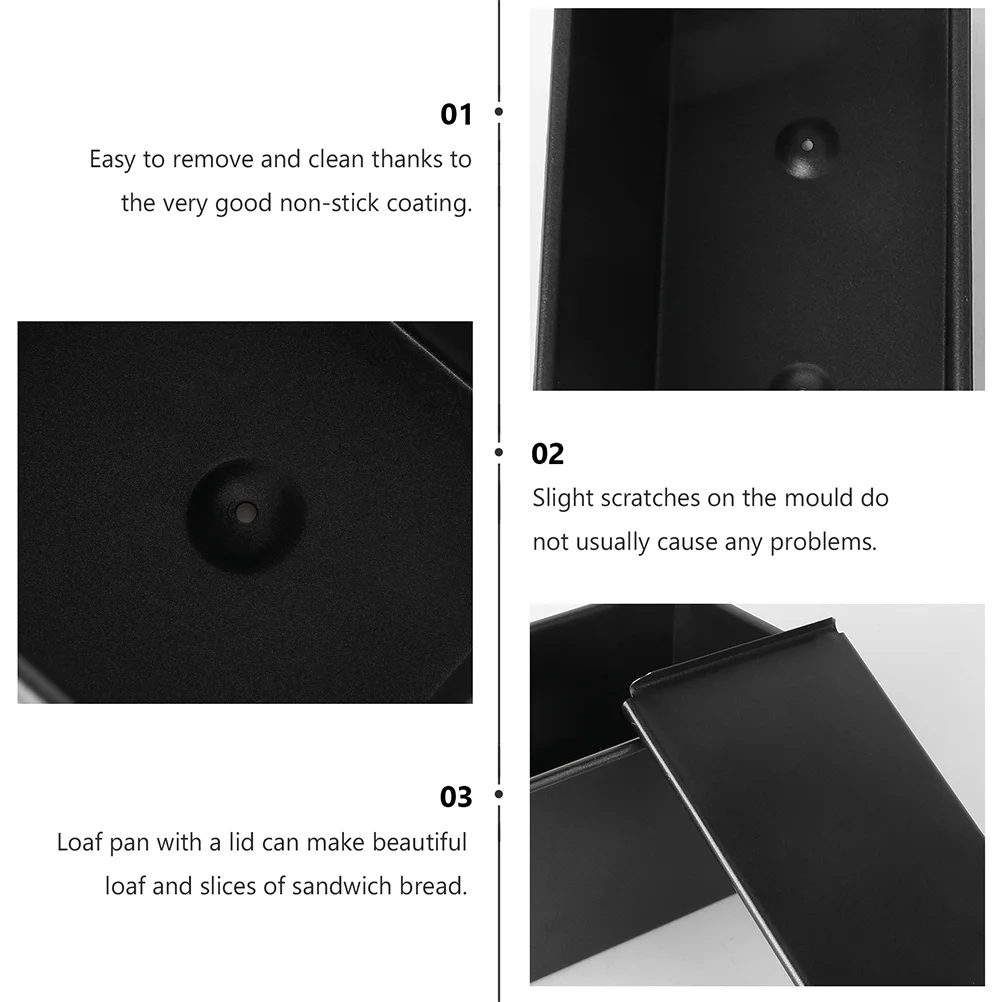 

1Set Non Stick Loaf Pan with Lid Bread Baking Mould Toast Box Kitchen Supplies Loaf Pan with Lid Bread Toast Baking Supplies