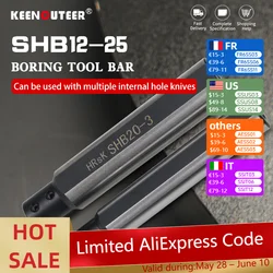 Boring Tool Bar SHB12 SHB16 SHB20 SHB25 3 4 5 6 7 8 10 12 14 16 mm Lathe Cutter Sleeve Round shank CNC Cutting Holder