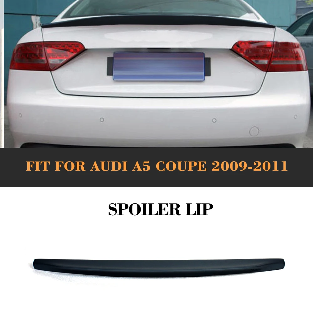 Car Rear Trunk Boot Spoiler Lip Rear Wing For Audi A5 Coupe 2 Door Standard Only 2009-2015 Rear Trunk Wing Spoiler Blcak PU