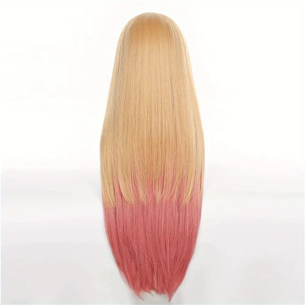 Marin cosplay parrucca Anime My Cosplay parrucca giallo rosa sfumato capelli lunghi parrucca sintetica ragazza Lolita parrucca