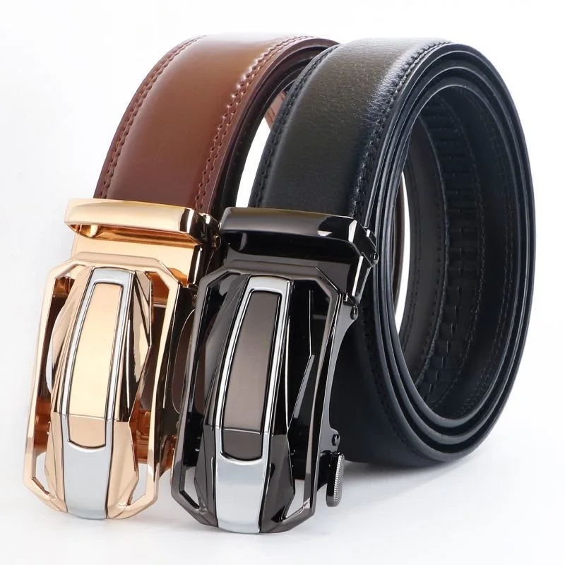 

Men's waist belt made of two-layer cowhide, stylish, business and casual men's pants belt