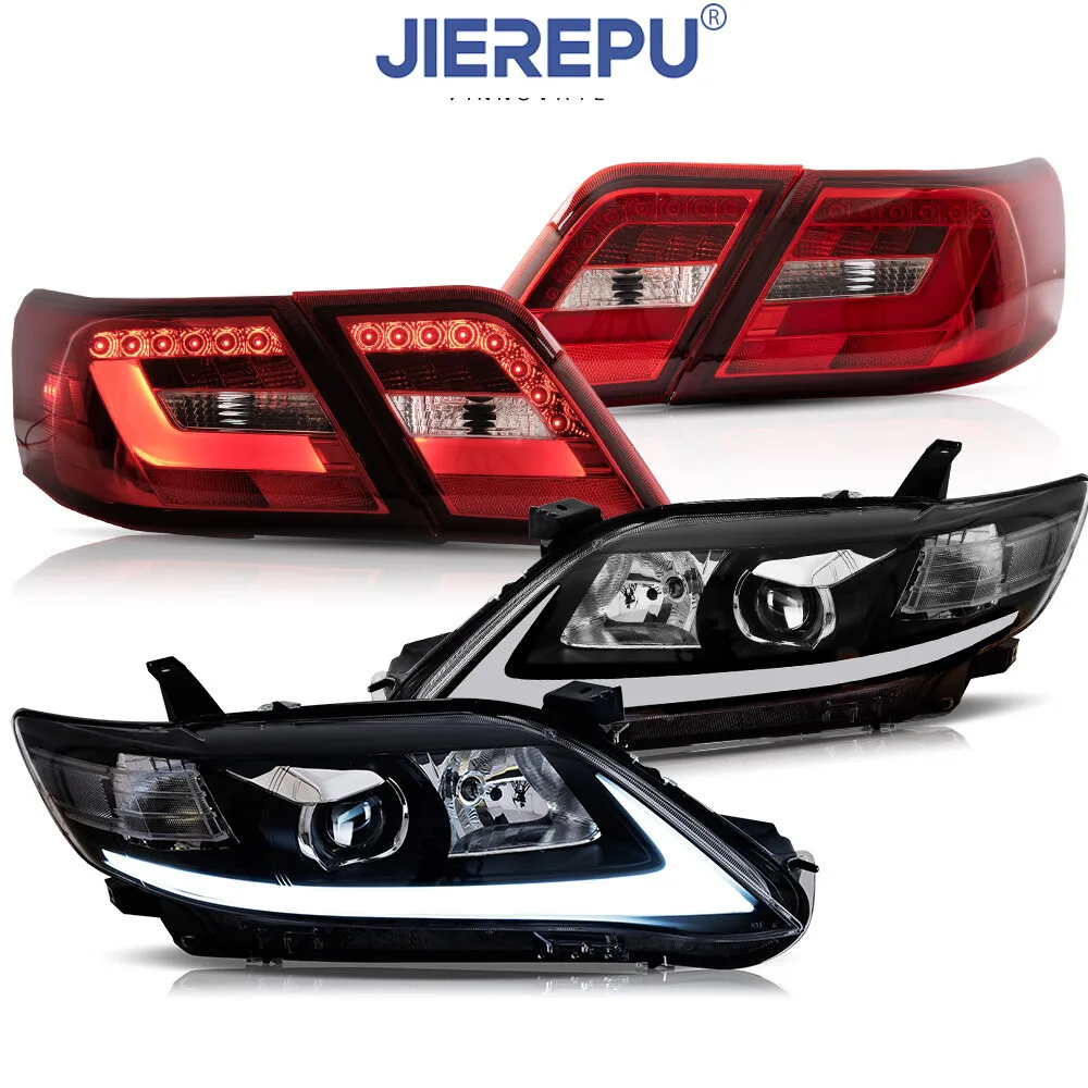 

1 пара светодиодных фар указателя поворота с DRL + набор красных задних фонарей для Toyota Camry 2010-2011