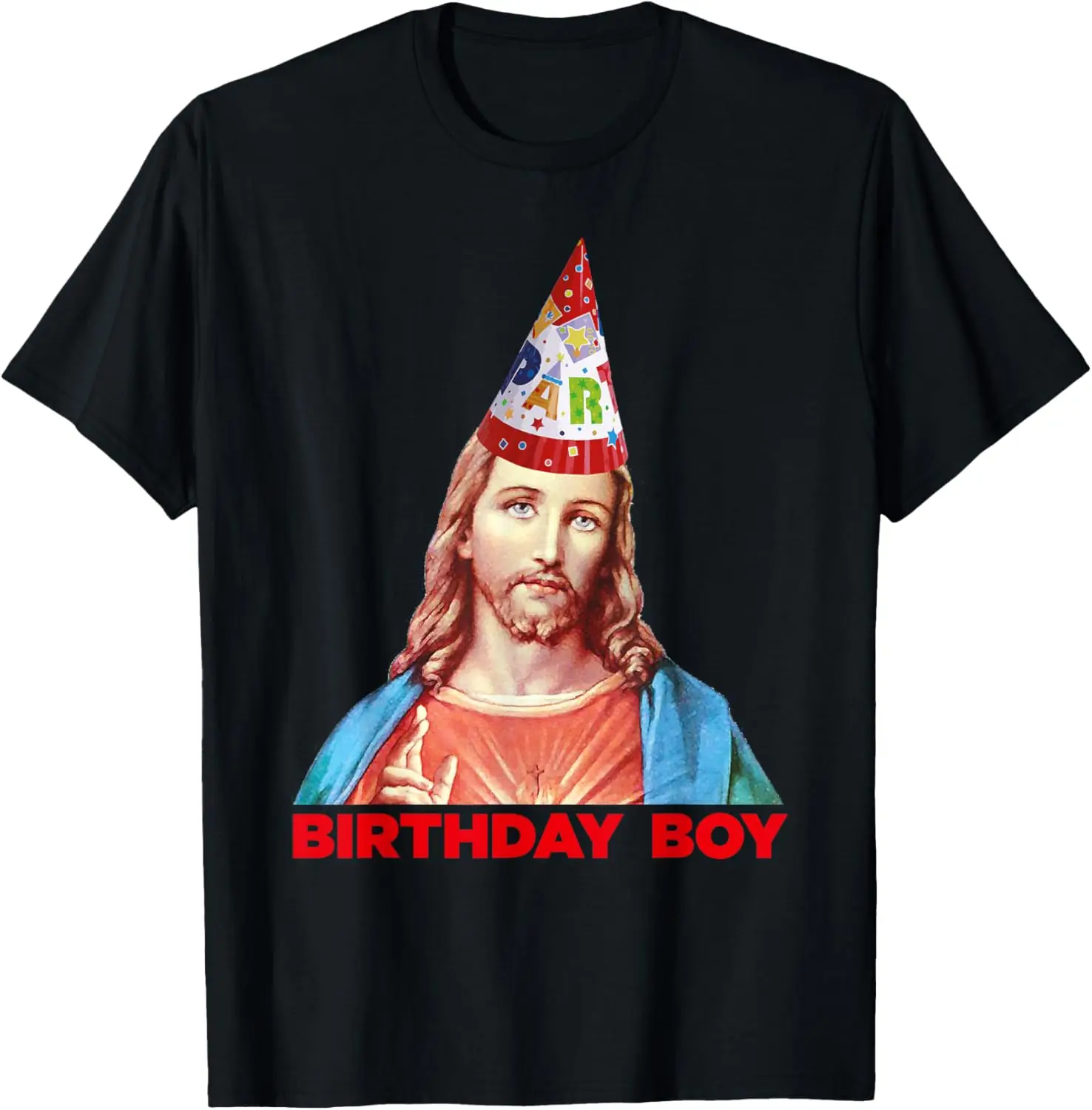 

Funny Jesus Birthday Boy Graphic Tee Religious Humor Cotton Short Sleeve T-Shirt for Men Women