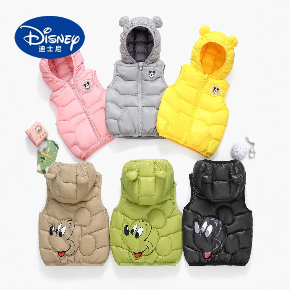

Disney 2025 Kids' Puffer Vest - Hooded Quilted Sleeveless Jacket for Boys & Girls, Warm Layer for Spring/Fall