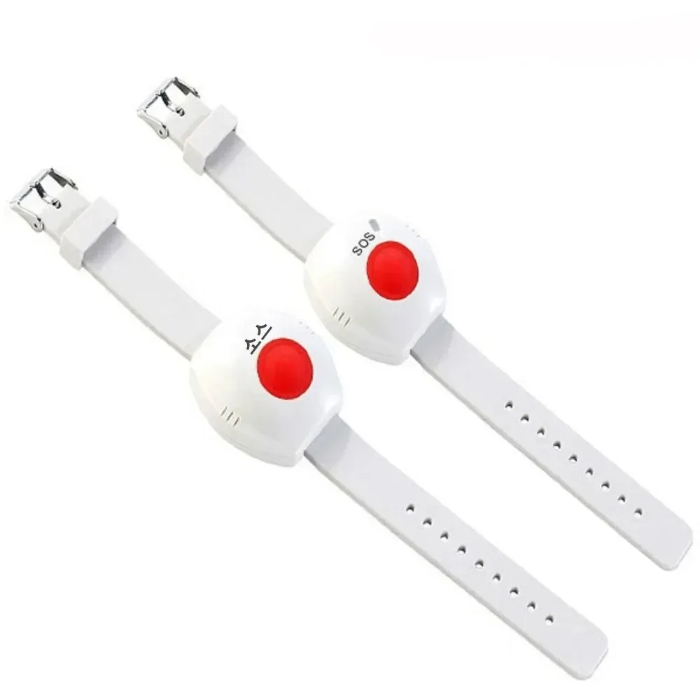 2pcs Tasto di Panico RF 433mhz Orologio di Allarme di SOS Braccialetto Pulsante Di Emergenza per Gli Anziani Anziani di GSM di Sicurezza Domestica