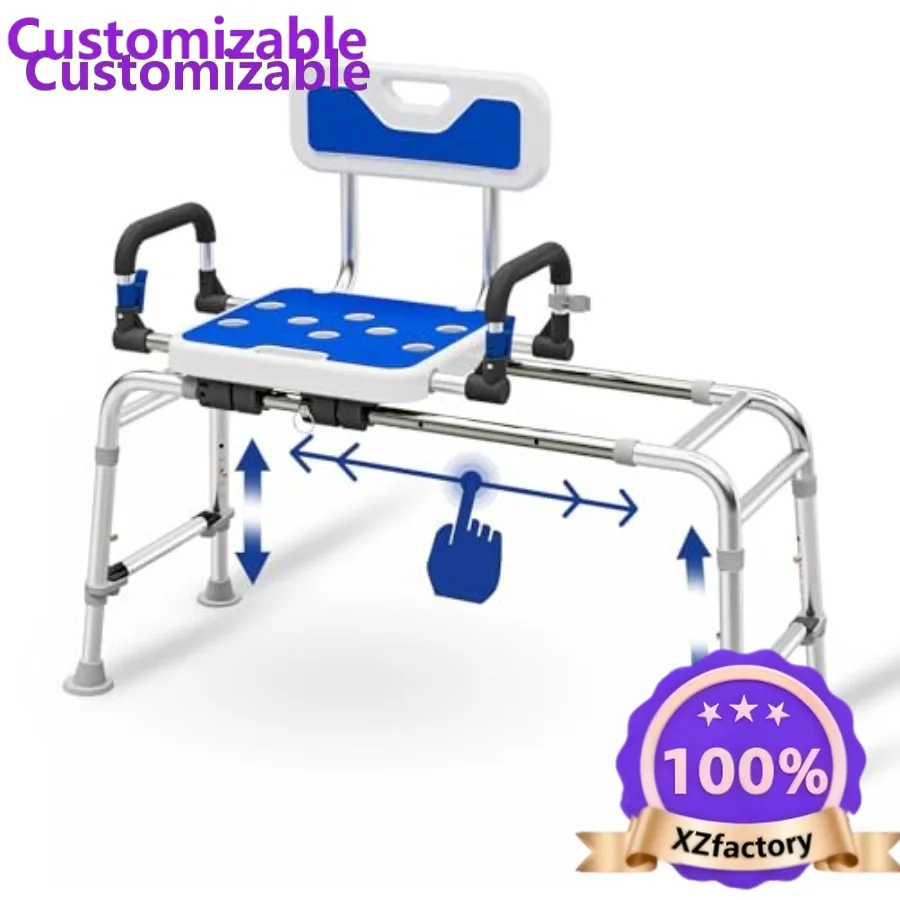 Factory Direct 2026 Top RatedSliding Shower Chair for Inside Shower Bathtub 500lb Heavy Duty Adjustable Height Transfer Bench Sh