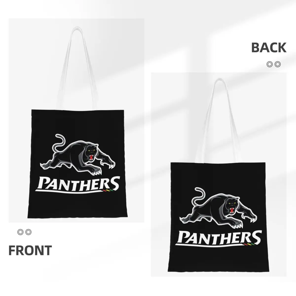 Panthers-Penrit Shopping Bags Foldable Canvas The Tote Bag Women Shoulder Tote Travel Handbag