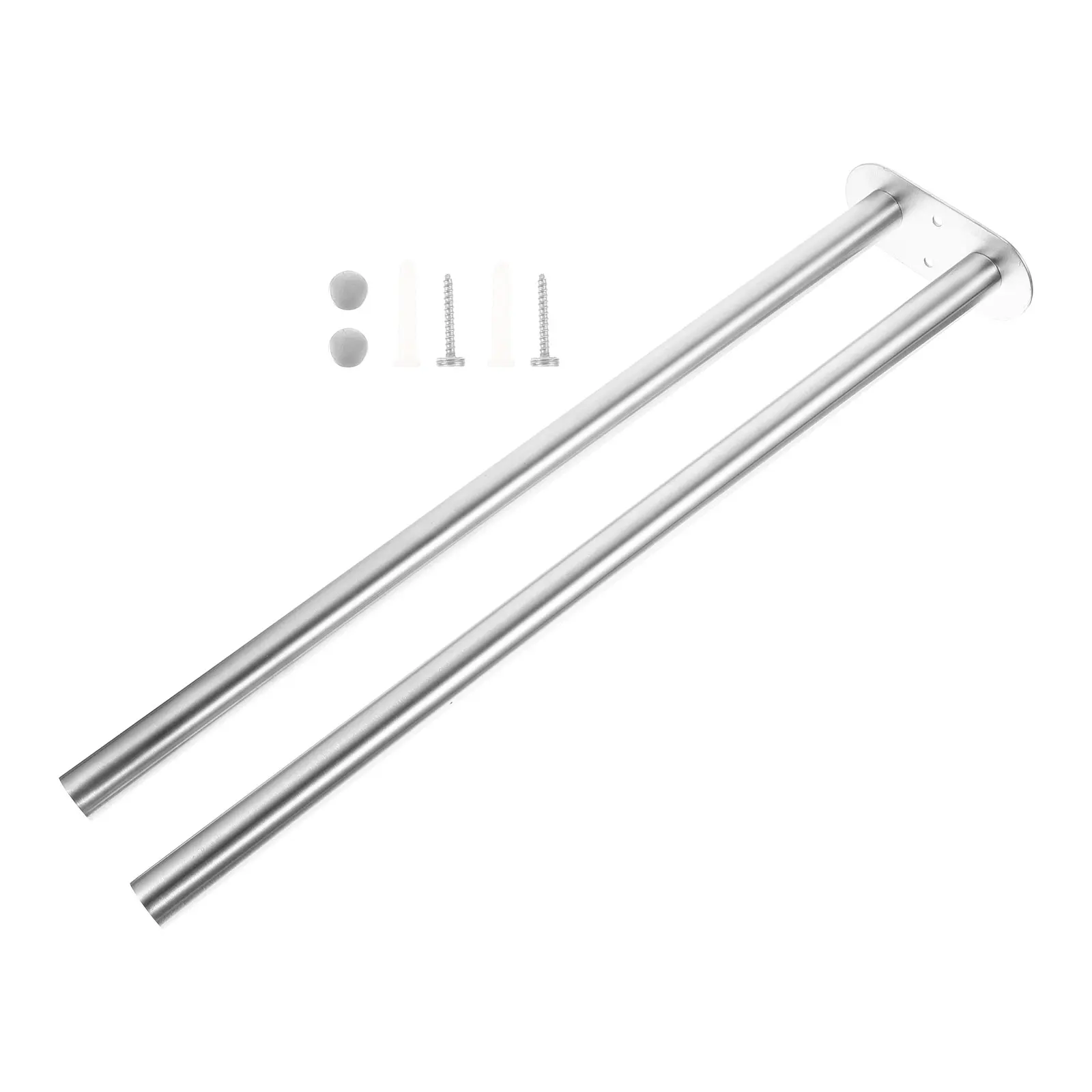 

Durable Stainless Steel Double Towel Bar Bathroom Towel Rack Set Space Saving Wall Mounted Kitchen Towel Storage