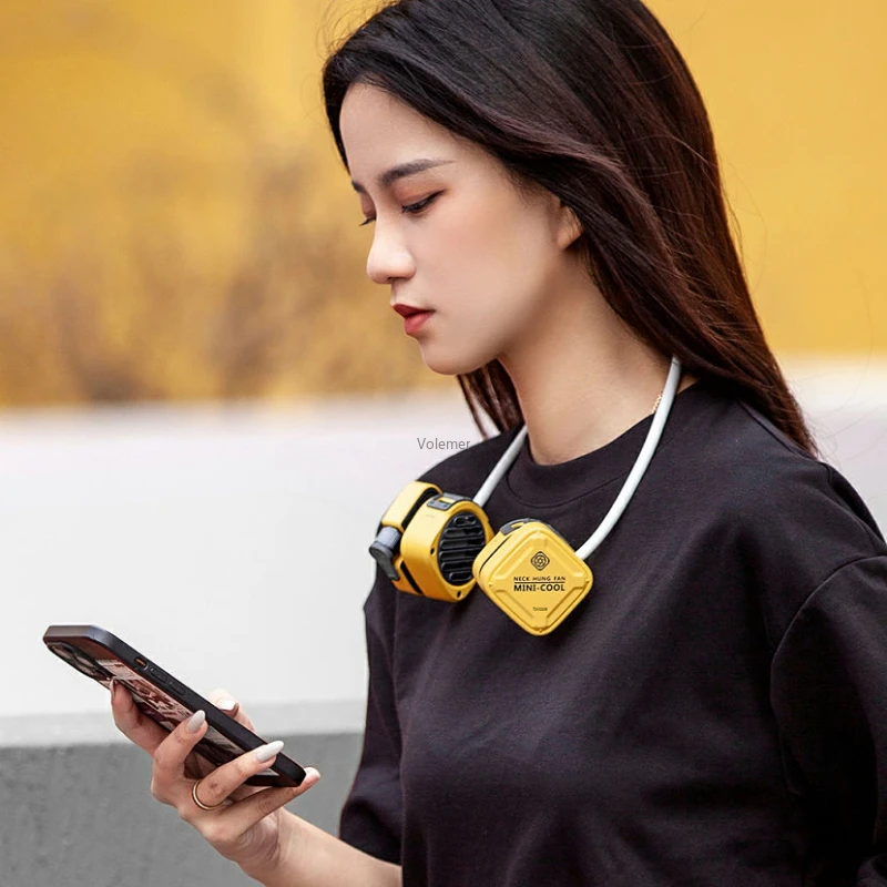 Mới Youpin USB Di Động Quạt Tay Cổ Quạt Pin Sạc Thể Thao Quạt Điều Hòa Làm Mát Tích Hợp Portátil