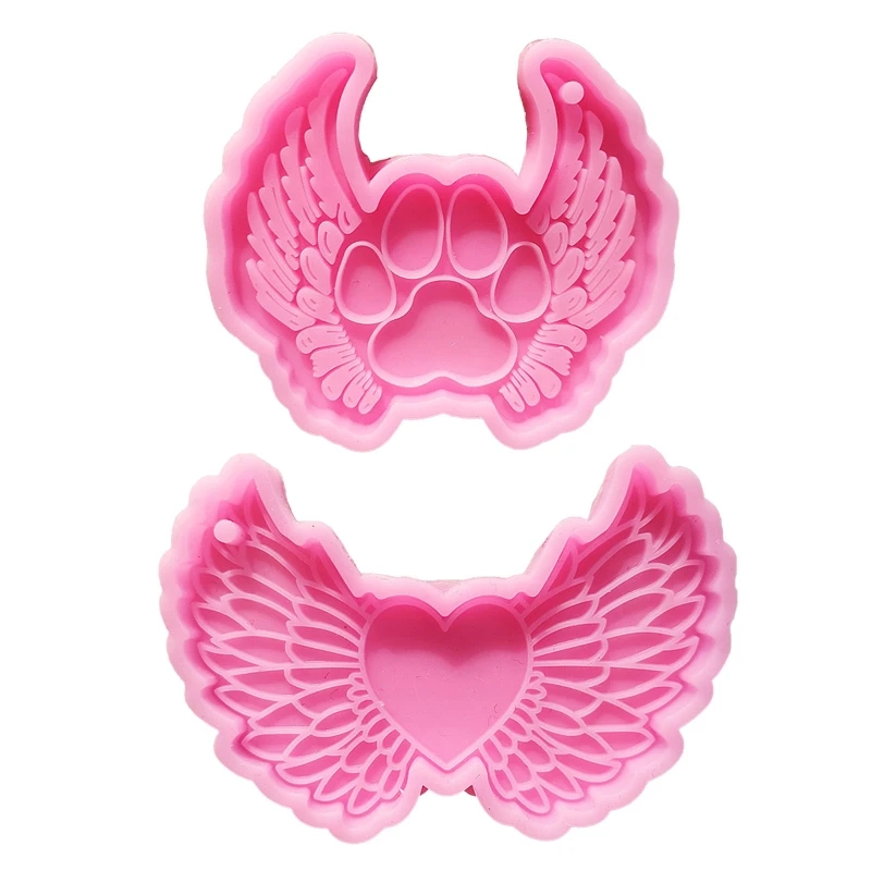 

DIY Love Angel Wing Keychain Mold Handmade Keychain Decorative Pendant Silicone Mould Jewelry Bag Charms Ornament Casting Tool