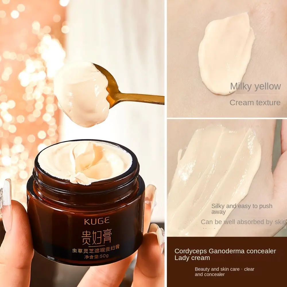 Cordyceps Concealer Glossy Ganoderma Moisturizing Lady Face Cream Brightening Fade Fine Lines Makeup Foundation Cream