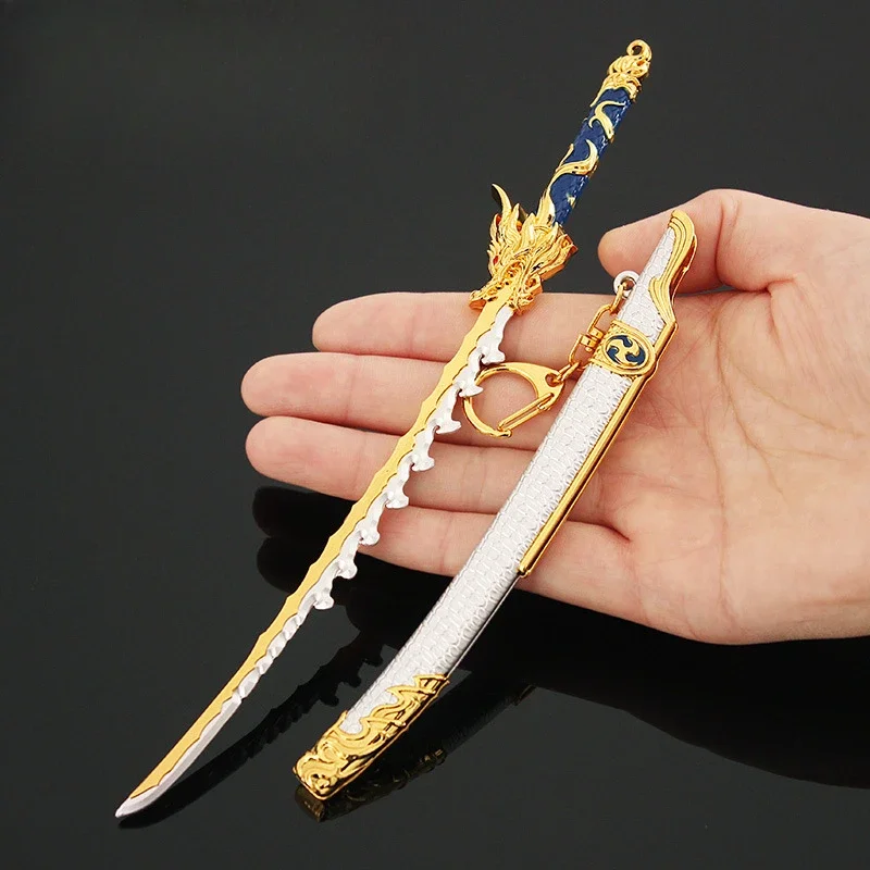 NARAKA: BLADEPOINT-Gaming Periféricos Espada Brinquedos, Vila Zhenglong Arco Tai Dao com faca bainha, Armas Cosplay, 22cm